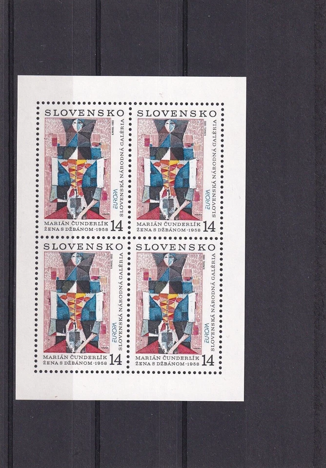 SA08c Slovakia 1993 EUROPA Stamps - Contemporary Art mint block - Image 1 of 1