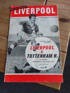 1963 Liverpool v Tottenham Division One season 1962/63 Reds Spurs 12/4/1963 (24) - Picture 1 of 4