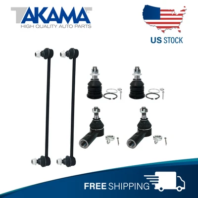 6 Pcs Front ball joints+ outer tie rod ends+ Stab. bar links for 08-14 Scion XD - Image 1 of 4