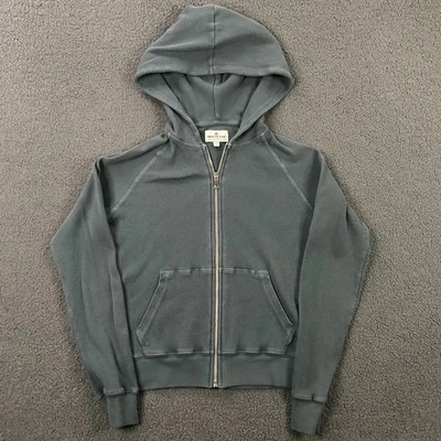 American Giant Hoodie Womens XS Waffle Knit Full Zip Thermal Cotton Blue USA - Image 1 of 4