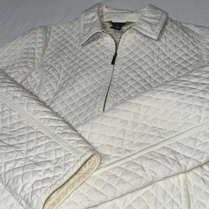 Brooks Brothers giacca equitazione trapuntata donna 12 equitazione bianca cappotto zip intera - Foto 1 di 7