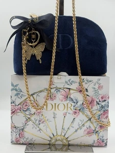 NUEVO SIN ETIQUETAS Dior Beauty Holiday Edition Bolsa de Terciopelo Azul Marino Bolso Bandolera + Dije - Imagen 1 de 9