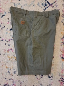 Carhartt Herren 36 Shorts grün Carpenter Canvas 10" Schrittlänge B147 LDN Utility - Bild 1 von 12