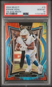 2024 Select Kimani Vidal Concourse RC Tie-Dye Prizm /25 Caricabatterie PSA 10 - Foto 1 di 2
