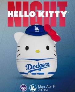 Los Angeles Dodgers 04-14-2025 HELLO KITTY SQUISH PLUSH New SGA PRESALE - Picture 1 of 2