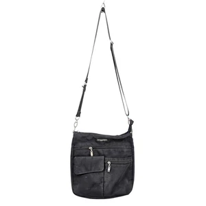 Baggallini Crossbody Bag Womens Black Nylon Travel Pockets Adjustable Purse - Picture 1 of 16