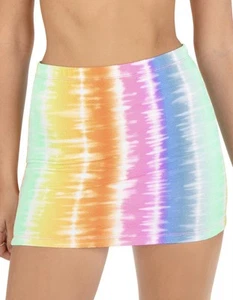 $40 Hurley Women’s Size L Mini Skirt Ombré Swimsuit Cover-up Rainbow Colors - Picture 1 of 9