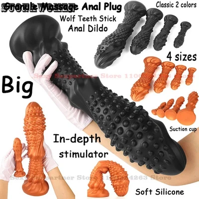 Huge Anal Plug Silicone Anal Dildo Big Butt Plug Soft Anus Dilator Adult Sex Toy - Image 1 of 4