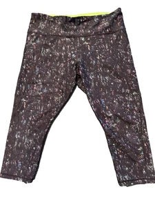 Athleta Lightning City Lights Capri Women’s Yoga Pant Size XL Brown  Pockets - Picture 1 of 12