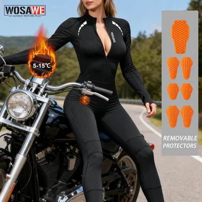 Terno de equitação WOSAWE inverno motocicleta armadura CE jaquetas slim fit e leggings de carga - Imagem 1 de 4