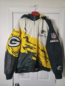 Vintage 90s Green Bay Packers Logo Athletic Splash Jacket Puffer Size XL - Picture 1 of 7