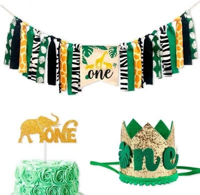 Wild one birthday banner, Jungle Safari Wild Banner, wild one High Chair Banner - Image 1 of 3