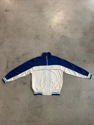 Fred Perry Jacket Mens Size Large Turquoise/White Bomber Full Zip Casual Terrace - Image 1 of 4