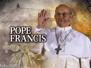 TRANSFER T-SHIRT TESSUTO BIANCO PAPA FRANCESCO I FRANCIS POPE MAGLIETTA JORGE - Picture 1 of 6