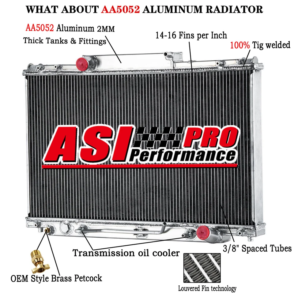 3 Row Aluminum Radiator For 1992~1997 1994 Lexus SC400 4.0L V8 Gas -New — 第 1/4 张图片