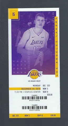 LEBRON vs D-WADE 2018 NBA MIAMI HEAT @ LOS ANGELES LAKERS FULL TICKET - DEC 10 Cover