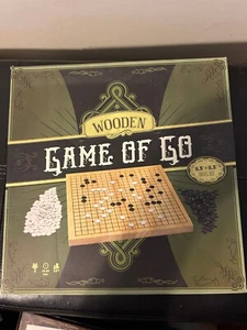 Go Set with Natural Wood Board Portable 11.4"x11.4" 361 Stones, 19x19 grid - Picture 1 of 2