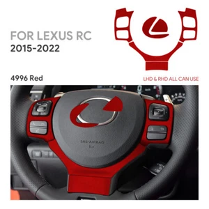 Red Steering Wheel Panel Cover Trim Sticker Suede For Lexus RC300 350 200T 15-22 - Bild 1 von 11