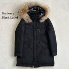 Burberry Black Label Down Jacket Luxury White Goose Down Black SizeL