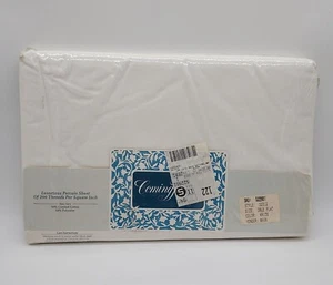 Vintage Coming Home White Luxurious Percale Breathable Double Flat Sheet NOS - Picture 1 of 20