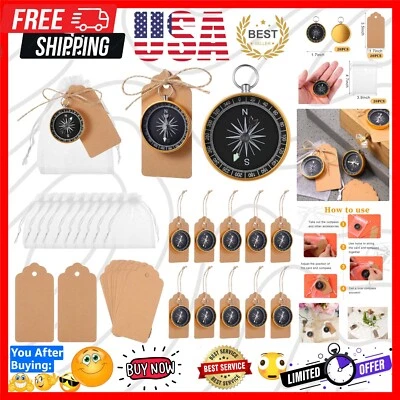 Encantador conjunto de 60 piezas de brújula de favores - Tema náutico para eventos de celebración Foto 1 de 4