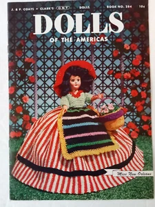 DOLLS OF THE AMERICAS 1952 J&P COATES CLARK'S libro all'uncinetto per maglieria n. 284 - Foto 1 di 24