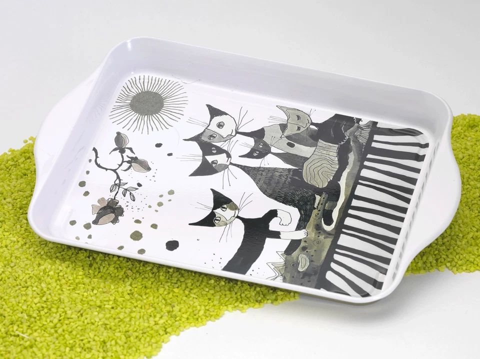 Fridolin Tablett aus Metall Rosina Wachtmeister - Cats Sepia 21 x 2 x 14 cm - Bild 1 von 1