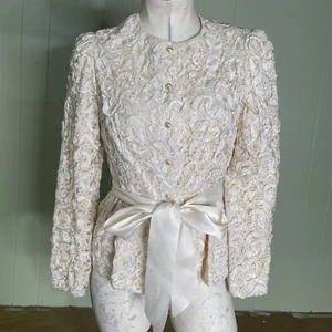 Vintage Ribbon Lace Soutache Victorian Jacket Women’s Size 6 - Picture 1 of 12