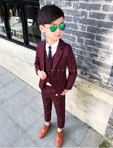 Kid Baby Boy Outfits Suit Coat+Pants +Vest Formal Wedding Party 3PCS Clothes Set - Picture 1 of 12