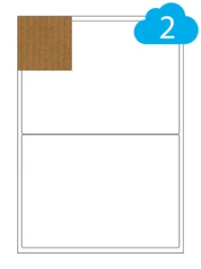 2 etiquetas de papel rectangular Kraft marrón por hoja A4, pegatinas de impresora láser de inyección de tinta - Imagen 1 de 2