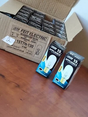 2 PACK Feit Electric - 15-Watt Tubular Clear Light Bulb,  Appliance 15T7N-130 - Image 1 of 4