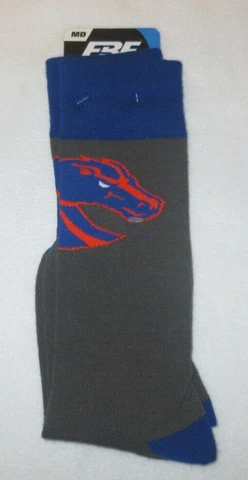 BOISE STATE BRONCOS NCAA COLLEGE 4 STRIPE CREW LENGTH SOCKS Medium Cover