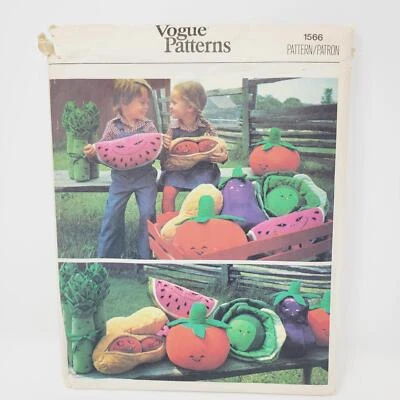 Vtg Vogue 1566 Anthropomorphic Fruits & Vegetables Plush Pattern - Image 1 of 3