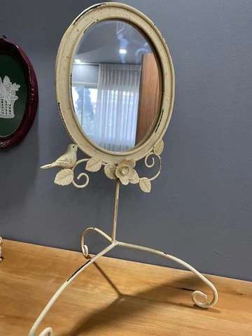 OLD VINTAGE MIRROR BRONZE BRASS ORNATE ART TABLE DECOR BAROQUE STYLE ITALIAN Cover