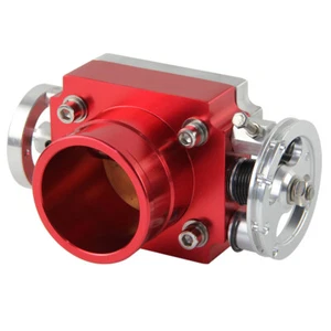 60 MM UNIERSAL 60MM VQ35TPS ALUMINUM THROTTLE BODY INTAKE MANIFOLD BILLET RED - Picture 1 of 11