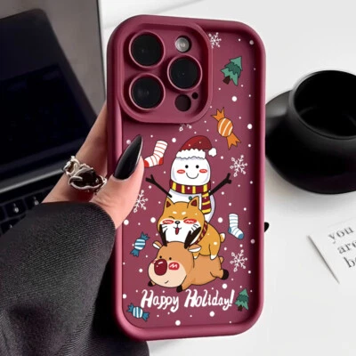 Cute Silicone For iPhone 15 Pro Max 14 13 12 11 8 7 ShockProof Soft Case Cover - Image 1 of 4