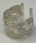 Sterling Silver 925 Cable Braided Wide Ladies Ring Sz 5.5 Open Band 5.2g Marked