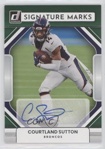 2022 Panini Donruss Signature Marks Green /25 Courtland Sutton #SM-CS Auto