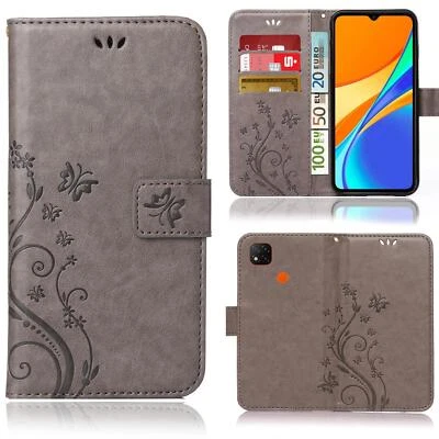 NUMIA Handy Tasche für Xiaomi Redmi 9C / 9C NFC Schutz Hülle Blumen Flip Cover Wallet