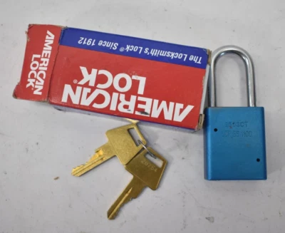 American Lock Keyed Alike Lockout Padlock Aluminum Body Steel Shaft A1106KABLU - Image 1 of 4