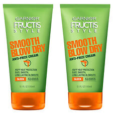 Pack of (2) New Garnier Fructis Style Smooth Blow Dry Anti-Frizz Cream, 5.1 oz