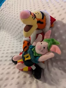Walt Disney Santa Tigger With Piglet Plush Soft Toy 2001 With Tags - Picture 1 of 7