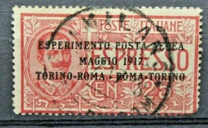 ITALIA REGNO 1917 ESPERIMENTO POSTA AEREA 25 CENT. TIMBRATO USED (C.X) - Foto 1 di 1