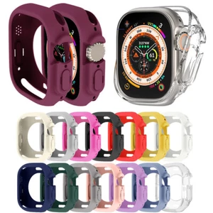 Kolorowe gumowe etui TPU Silikonowa osłona do Apple Watch Ultra 49mm Ramka Shell - Zdjęcie 1 z 36