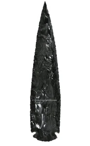 Large Black Obsidian Arrowhead, Healing Crystal Stone Flint Rock Arrow Head - Picture 1 of 27