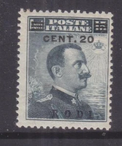 ITALIAN OCCUPATION, DODECANESE, AEGEAN, RHODES, 1916 20c .on 15c Slate Grey, lhm - Picture 1 of 1