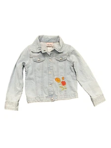 Little Lass Girl's Light Blue Embroidered Flower Design Jean Jacket Size 4T - Picture 1 of 7