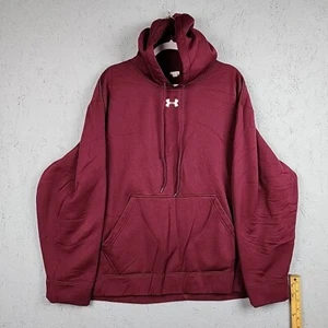 Under Armour Hoodie Mens 2XL XXL Red Loose Pullover Logo Outdoor Drawstring Gym - Picture 1 of 10