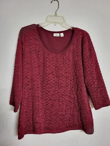 Cato - Damen XL Langarm weinrot - gerippt - Pullover/Top - nie getragen - Bild 1 von 1