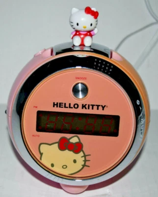 Rádio-relógio despertador projeção rosa Hello Kitty KT2054 - Imagem 1 de 4